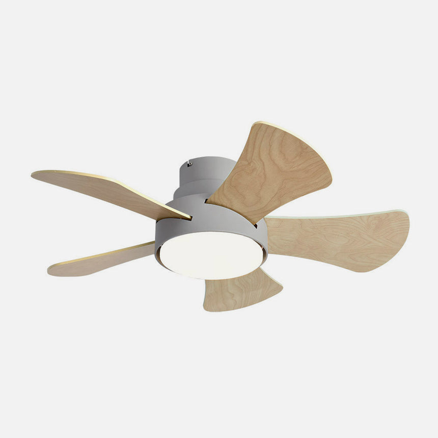 Ventilador de techo Fabrilamp Gregario LED gris blanco haya 5 palas motor DC 3000-6000K Ø82cm 25W — vista 2