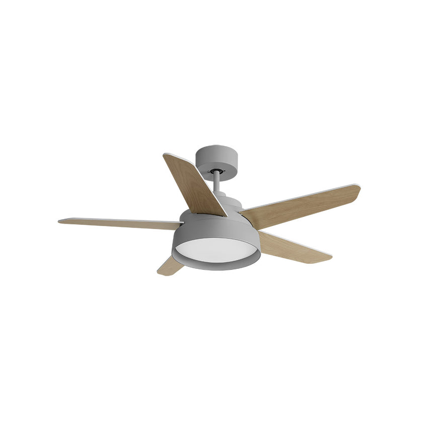 Ventilador de techo Fabrilamp Lebeche LED gris blanco haya 5 palas motor DC 3000-6000K Ø132cm 25W — vista 1