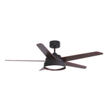 Ventilador de techo Fabrilamp Lebeche LED marrón nogal roble 5 palas motor DC 3000-6000K Ø132cm 25W — vista 1