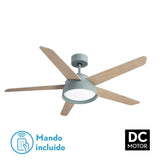 Ventilador de techo Fabrilamp Lebeche LED verde blanco haya 5 palas motor DC 3000-6000K Ø132cm 25W — vista 3