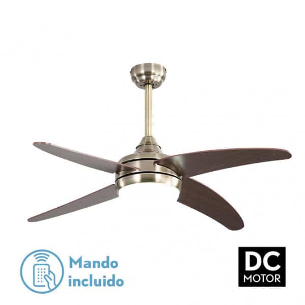 Fabrilamp Klod Ventilador 2xe27 DC cuero cerezo 6 velocidades  117d mando 173692436