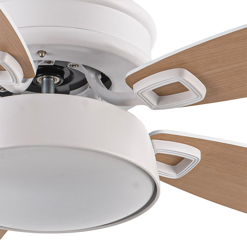 Ventilador de techo Fabrilamp Braw LED blanco haya 5 palas motor DC 3000-6000K Ø106cm 30W — vista 4