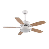 Ventilador de techo Fabrilamp Braw LED blanco haya 5 palas motor DC 3000-6000K Ø106cm 30W — vista 3