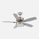 Ventilador de techo Fabrilamp Braw LED níquel haya plata 5 palas motor DC 3000-6000K Ø106cm 30W — vista 2