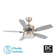 Ventilador de techo Fabrilamp Braw LED níquel haya plata 5 palas motor DC 3000-6000K Ø106cm 30W — vista 1