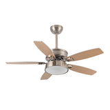 Ventilador de techo Fabrilamp Braw LED níquel haya plata 5 palas motor DC 3000-6000K Ø106cm 30W — vista 3