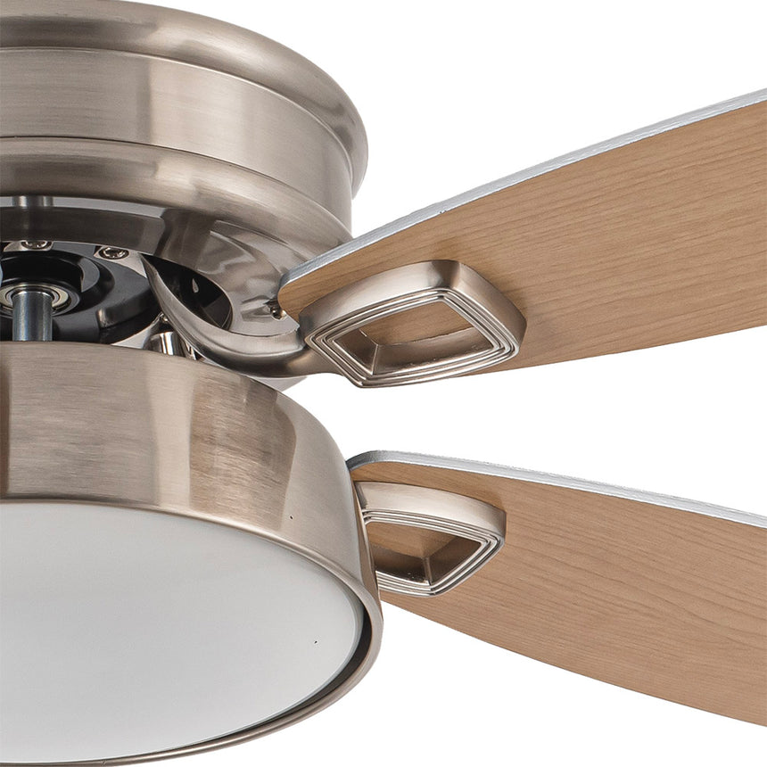 Ventilador de techo Fabrilamp Braw LED níquel haya plata 5 palas motor DC 3000-6000K Ø106cm 30W — vista 4