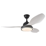 Ventilador de techo Fabrilamp Datoo LED negro blanco 3 palas motor DC 3000-6000K Ø122cm 48W — vista 3
