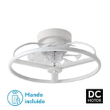 Ventilador de techo con luz Fabrilamp Bora LED blanco 8 palas motor DC Ø50cm 60W — vista 1