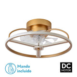 Ventilador de techo con luz Fabrilamp Bora LED dorado 8 palas motor DC Ø50cm 60W — vista 1
