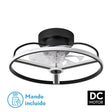 Ventilador de techo con luz Fabrilamp Bora LED negro 8 palas motor DC Ø50cm 60W — vista 1