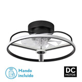 Ventilador de techo con luz Fabrilamp Bora LED negro 8 palas motor DC Ø50cm 60W — vista 1