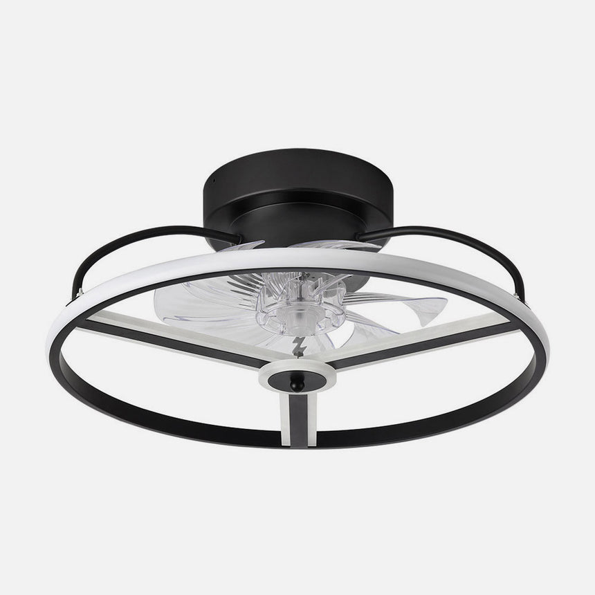 Ventilador de techo con luz Fabrilamp Bora LED negro 8 palas motor DC Ø50cm 60W — vista 2