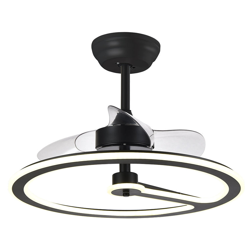 Ventilador de techo con luz Fabrilamp Chom LED negro 3 palas motor DC Ø62cm 110W — vista 3