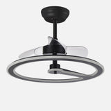 Ventilador de techo con luz Fabrilamp Chom LED negro 3 palas motor DC Ø62cm 110W — vista 2