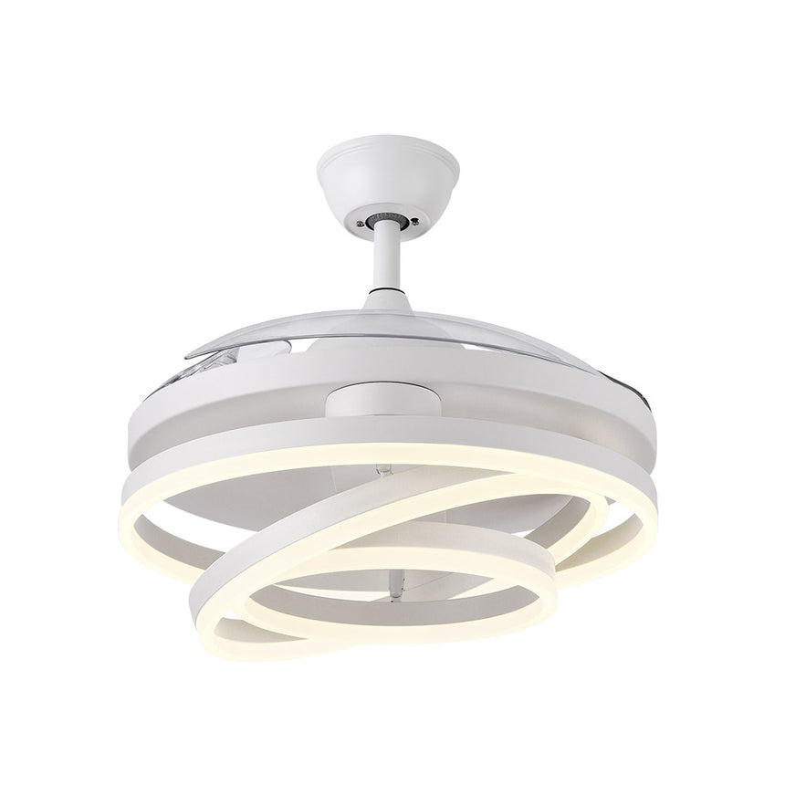 Ventilador de techo retráctil Fabrilamp Kai LED blanco 3 palas motor DC 3000-6000K Ø107cm 72W — vista 5