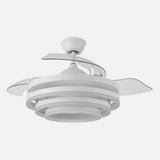 Ventilador de techo retráctil Fabrilamp Kai LED blanco 3 palas motor DC 3000-6000K Ø107cm 72W — vista 2