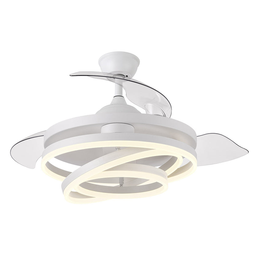 Ventilador de techo retráctil Fabrilamp Kai LED blanco 3 palas motor DC 3000-6000K Ø107cm 72W — vista 4