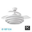 Ventilador de techo retráctil Fabrilamp Kai LED blanco 3 palas motor DC 3000-6000K Ø107cm 72W — vista 1