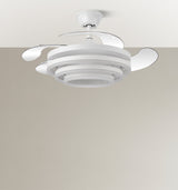 Ventilador de techo retráctil Fabrilamp Kai LED blanco 3 palas motor DC 3000-6000K Ø107cm 72W — vista 7