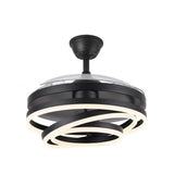 Ventilador de techo retráctil Fabrilamp Kai LED negro 3 palas motor DC 3000-6000K Ø107cm 72W — vista 4