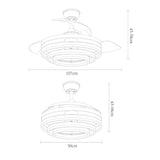 Ventilador de techo retráctil Fabrilamp Kai LED negro 3 palas motor DC 3000-6000K Ø107cm 72W — vista 6