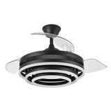 Ventilador de techo retráctil Fabrilamp Kai LED negro 3 palas motor DC 3000-6000K Ø107cm 72W — vista 5