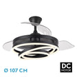 Ventilador de techo retráctil Fabrilamp Kai LED negro 3 palas motor DC 3000-6000K Ø107cm 72W — vista 1