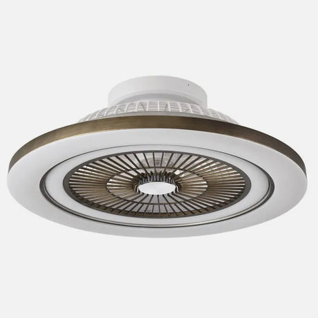 Ventilador Fabrilamp Mato cuero detalle aspas
