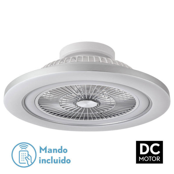Ventilador de techo Fabrilamp Mato níquel 5 aspas luz LED