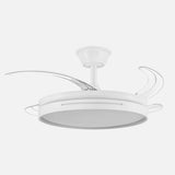 Ventilador de techo retráctil Fabrilamp Micenas LED blanco 4 palas motor DC 3000-6500K Ø106cm 59W — vista 1