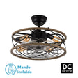 Ventilador de techo con luz Fabrilamp Arcadia LED negro marrón 8 palas motor DC Ø50cm — vista 1