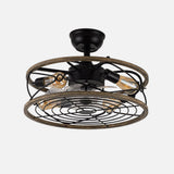 Ventilador de techo con luz Fabrilamp Arcadia LED negro marrón 8 palas motor DC Ø50cm — vista 2