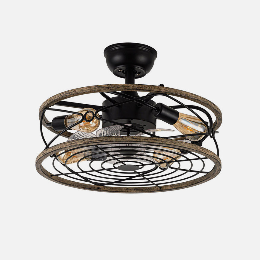 Ventilador de techo con luz Fabrilamp Arcadia LED negro marrón 8 palas motor DC Ø50cm — vista 2