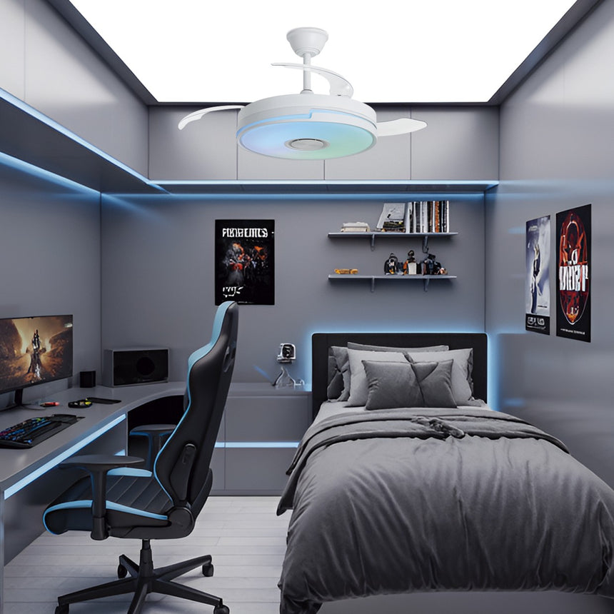 Ventilador de techo retráctil con luz AJP Auron LED blanco 3 palas 3000-6500K Ø50cm 54W 16019 — vista 2