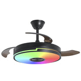 Ventilador de techo retráctil con luz AJP Auron LED negro 3 palas 3000-6500K Ø50cm 54W 16020 — vista 1