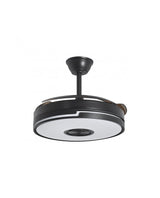 Ventilador de techo retráctil con luz AJP Auron LED negro 3 palas 3000-6500K Ø50cm 54W 16020