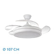 Ventilador de techo retráctil Fabrilamp Bayomo LED blanco 4 palas motor DC 3000-6000K Ø107cm 59W — vista 1