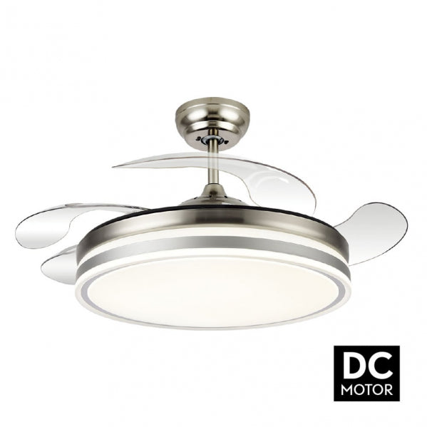 Fabrilamp Bayomo Ventilador 72w 7200lm Niquel 4 Aspas Desp. 32/47x55/108 D.3 Color.motor Dc.remoto 142591403