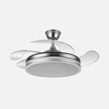 Ventilador de techo retráctil Fabrilamp Bayomo LED níquel 4 palas motor DC 3000-6000K Ø107cm 59W — vista 2