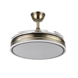 Ventilador de techo retráctil Fabrilamp Bayomo LED cuero 4 palas motor DC 3000-6000K Ø107cm 59W — vista 3