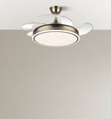 Ventilador de techo retráctil Fabrilamp Bayomo LED cuero 4 palas motor DC 3000-6000K Ø107cm 59W — vista 5