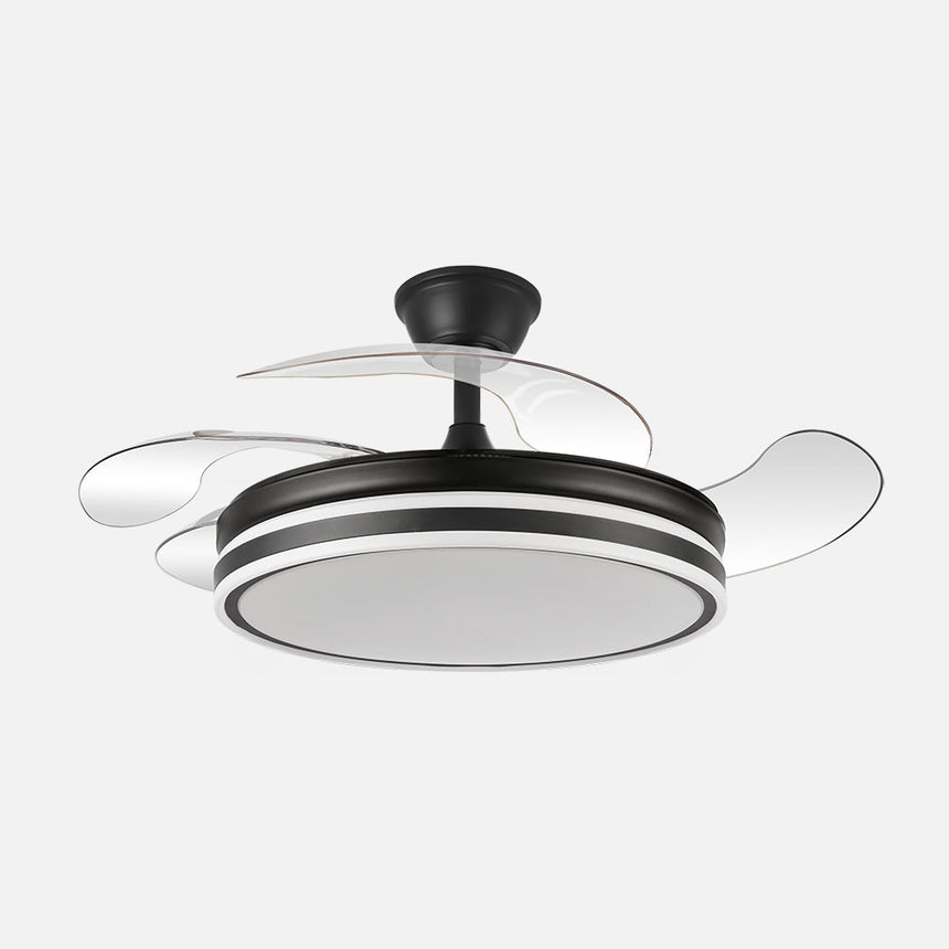 Ventilador de techo retráctil Fabrilamp Bayomo LED negro 4 palas motor DC 3000-6000K Ø107cm 59W — vista 1