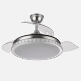 Ventilador de techo retráctil Fabrilamp Biliku LED níquel 3 palas motor DC 3000-6000K Ø107cm 59W — vista 2