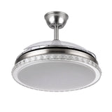 Ventilador de techo retráctil Fabrilamp Biliku LED níquel 3 palas motor DC 3000-6000K Ø107cm 59W — vista 3