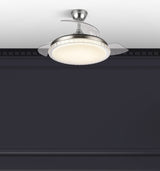 Ventilador de techo retráctil Fabrilamp Biliku LED níquel 3 palas motor DC 3000-6000K Ø107cm 59W — vista 5