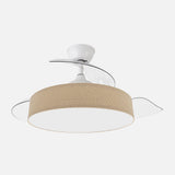 Ventilador de techo retráctil Fabrilamp Boga LED blanco beis 3 palas motor DC 3000-6000K Ø108cm 72W — vista 1