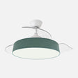 Ventilador de techo retráctil Fabrilamp Boga LED blanco verde 3 palas motor DC 3000-6000K Ø108cm 72W — vista 1
