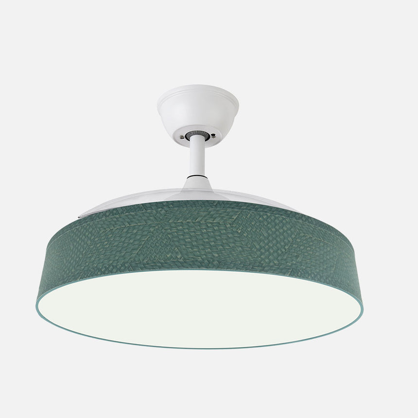 Ventilador de techo retráctil Fabrilamp Boga LED blanco verde 3 palas motor DC 3000-6000K Ø108cm 72W — vista 2