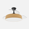 Ventilador de techo retráctil Fabrilamp Boga LED negro amarillo 3 palas motor DC 3000-6000K Ø108cm — vista 1